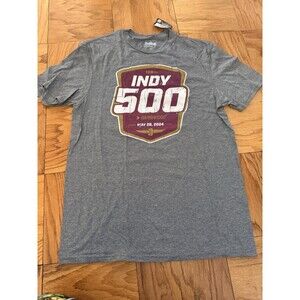 Indy 500 2024 Gainbridge Event T-Shirt Tee Size M 108TH Running Gray NWT 515